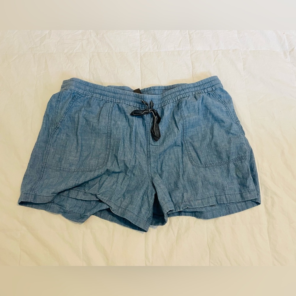 Point Sure Women's Blue Drawstring Cotton Shorts